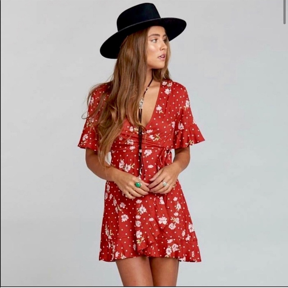 Show me your mumu red wrap dress